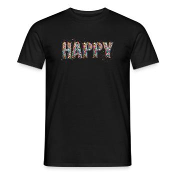 Confettis HAPPY - T-shirt homme - noir - Devant - AI Model Male 178 light (178cm)