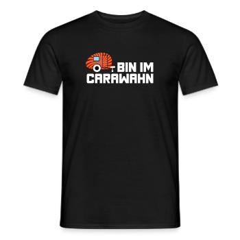 Caravan Wohnwagen Wahnsinn Camping coole Sprüche - Männer T-Shirt - Schwarz - Vorne - AI Model Male 178 light (178cm)