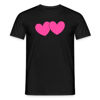 Herz rosa Herz pink Geschenk Valentinstag - Männer T-Shirt - Schwarz - Vorne - AI Model Male 178 light (178cm)