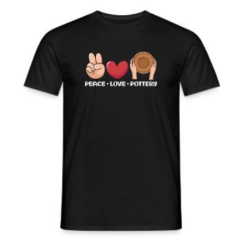 Paix Amour Poterie Art Joie - T-shirt homme - noir - Devant - AI Model Male 178 light (178cm)