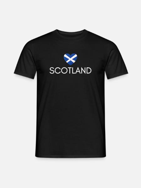 Cœur avec drapeau écossais, fierté écossaise - T-shirt homme - noir