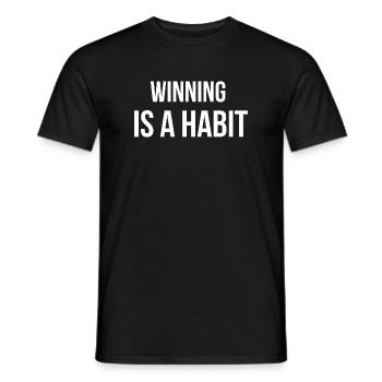 WINNING IS A HABIT. | Greyline Official - Men's T-Shirt - black - Front - AI Model Male 178 light (178cm)
