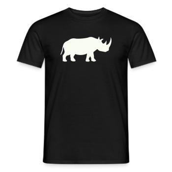 Rhino Silhouette Powerful Minimal - Men's T-Shirt - black - Front - AI Model Male 178 light (178cm)