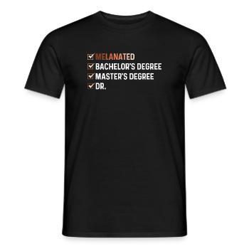 Melanated Bachelor Master Dr – HBCU Pride - Men's T-Shirt - black - Front - AI Model Male 178 light (178cm)