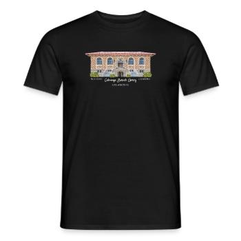 Los Angeles, Hand Drawing Cahuenga Library, - Men's T-Shirt - black - Front - AI Model Male 178 light (178cm)