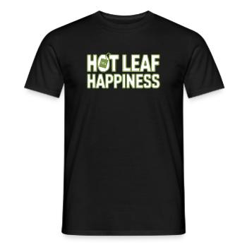 Hot Leaf Happiness Funny Tea Saying For - Men's T-Shirt - black - Front - AI Model Male 178 light (178cm)
