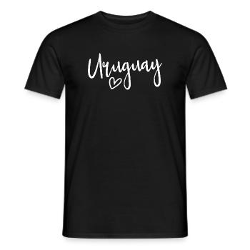 Uruguay Herz Frauenliebe Uruguay - Männer T-Shirt - Schwarz - Vorne - AI Model Male 178 light (178cm)