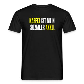 Kaffee ist mein sozialer Akku – Edition 2 - Männer T-Shirt - Schwarz - Vorne - AI Model Male 178 light (178cm)