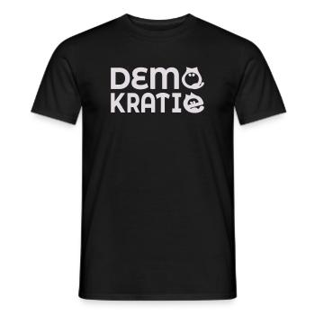 Cat Democracy - Men's T-Shirt - black - Front - AI Model Male 178 light (178cm)