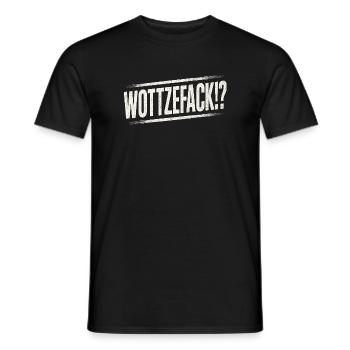 Humour Wottzefack dit une idée de cadeau drôle - T-shirt homme - noir - Devant - AI Model Male 178 light (178cm)