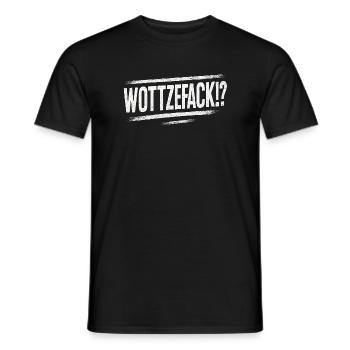 Humour Wottzefack dit une idée de cadeau drôle - T-shirt homme - noir - Devant - AI Model Male 178 light (178cm)