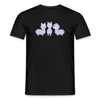 Drei Alpakas - Männer T-Shirt - Schwarz - Vorne - AI Model Male 178 light (178cm)