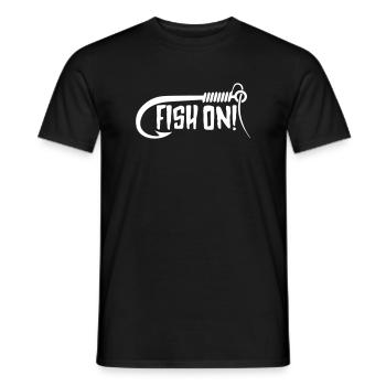 Angler fishing fisherman saying fishing - Men's T-Shirt - black - Front - AI Model Male 178 light (178cm)