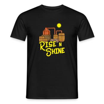 Rise Shine Moonshine Pun Distillery - Men's T-Shirt - black - Front - AI Model Male 178 light (178cm)