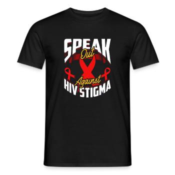 Sensibilisation au VIH Sida Stigmatisation Citation - T-shirt homme - noir - Devant - AI Model Male 178 light (178cm)