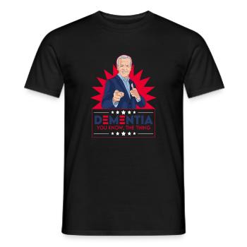 Joe Biden, vous connaissez la démence - T-shirt homme - noir - Devant - AI Model Male 178 light (178cm)