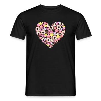 Cadeau d'amour rempli de bonbons colorés - T-shirt homme - noir - Devant - AI Model Male 178 light (178cm)