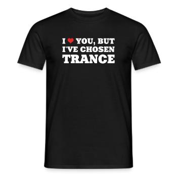 Je t’aime mais j’ai choisi la transe ! - Chemise Rave - T-shirt homme - noir - Devant - AI Model Male 178 light (178cm)