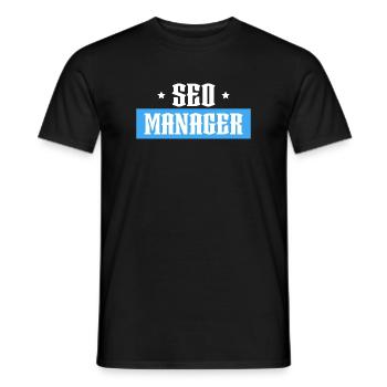 SEO Manager blau tshirt schwarz - Männer T-Shirt - Schwarz - Vorne - AI Model Male 178 light (178cm)