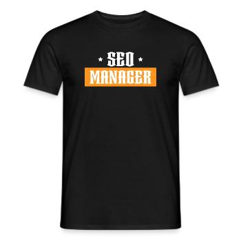 SEO Manager orange tshirt schwarz - Männer T-Shirt - Schwarz - Vorne - AI Model Male 178 light (178cm)