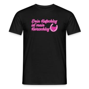 Dein Hufschlag ist mein Herzschlag - Männer T-Shirt - Schwarz - Vorne - AI Model Male 178 light (178cm)