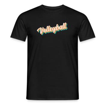 Volleyball coloré - T-shirt homme - noir - Devant - AI Model Male 178 light (178cm)