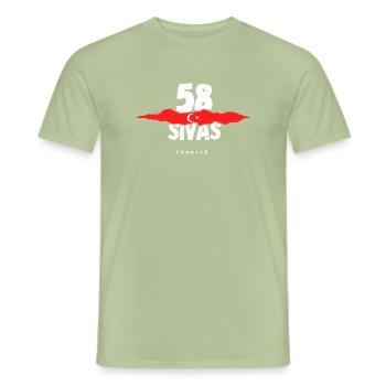 58 Sivas Türkei Türkiye - Männer T-Shirt - Sage - Vorne - AI Model Male 178 light (178cm)