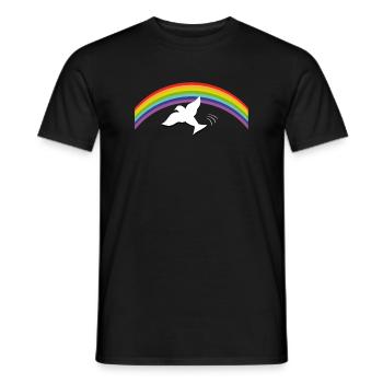 RAINBOW Regenbogen with peace dove - Männer T-Shirt - Schwarz - Vorne - AI Model Male 178 light (178cm)