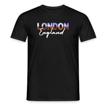London Skyline Script England - Männer T-Shirt - Schwarz - Vorne - AI Model Male 178 light (178cm)