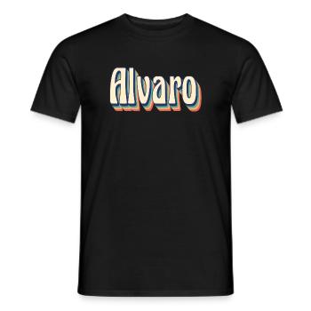 Alvaro retro t-shirt vintage t-shirt gift idea - Men's T-Shirt - black - Front - AI Model Male 178 light (178cm)