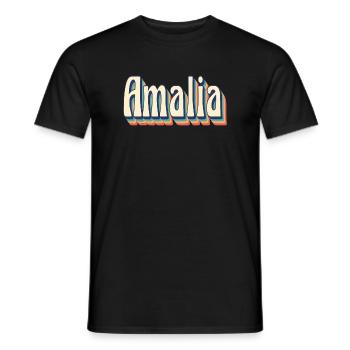 Vintage Retro Amalia T-Shirt Geschenk T-Shirt - Männer T-Shirt - Schwarz - Vorne - AI Model Male 178 light (178cm)