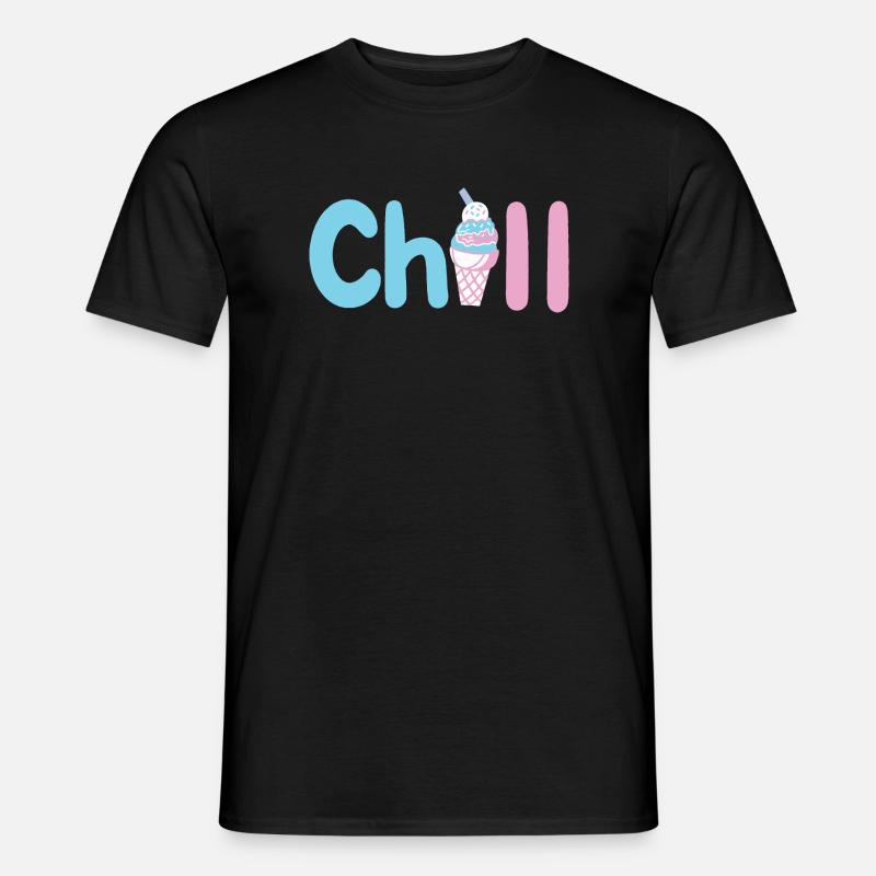 Eiscreme Sommer - Männer T-Shirt - Schwarz