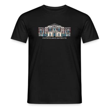 Iconic Festspielhaus Bayreuth, Bavière - T-shirt homme - noir - Devant - AI Model Male 178 light (178cm)