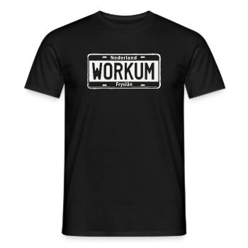 T-shirt Workum, Frise, Pays-Bas, Ijsselmeer - T-shirt homme - noir - Devant - AI Model Male 178 light (178cm)
