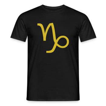 Sternzeichen Steinbock, exklusives T-Shirt Design - Männer T-Shirt - Schwarz - Vorne - AI Model Male 178 light (178cm)