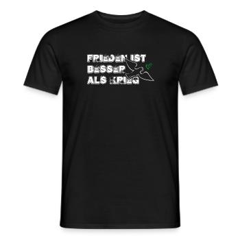 Frieden ist besser als Krieg | with Bird - Männer T-Shirt - Schwarz - Vorne - AI Model Male 178 light (178cm)