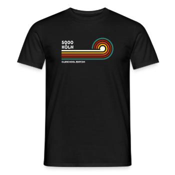 Cologne Retro Shirt Oldschool 5000 Zip Code Souvenir - Men's T-Shirt - black - Front - AI Model Male 178 light (178cm)