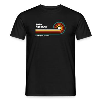 Dresden Retro Shirt 8010 Zip Code Vintage - Men's T-Shirt - black - Front - AI Model Male 178 light (178cm)