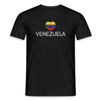 Herz mit venezuelanischer Flagge, ich liebe Venezuela - Männer T-Shirt - Schwarz - Vorne - AI Model Male 178 light (178cm)