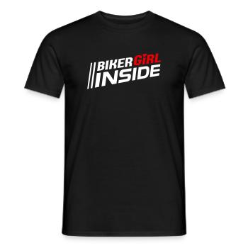 Biker Girl à l’intérieur des lettres (les couleurs peuvent être changées) - T-shirt homme - noir - Devant - AI Model Male 178 light (178cm)