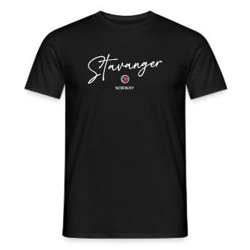 Stavanger - Pavillon norvégien - Norge - Norvège - Lettonie - T-shirt homme - noir - Devant - AI Model Male 178 light (178cm)