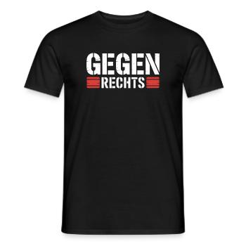 Contre la droite - Slogan drôle Antifa - T-shirt homme - noir - Devant - AI Model Male 178 light (178cm)