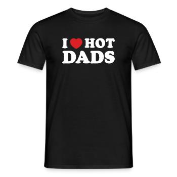 I Heart Hot Dads - Men's T-Shirt - black - Front - AI Model Male 178 light (178cm)