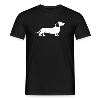 Dackel Silhouette – minimalistisches Hunde Design - Männer T-Shirt - Schwarz - Vorne - AI Model Male 178 light (178cm)