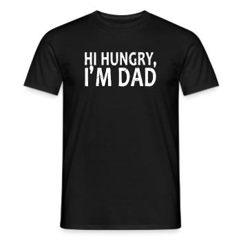 Hi Hungry I'm Dad — Fettes Distressed Tee - Männer T-Shirt - Schwarz - Vorne - AI Model Male 178 light (178cm)