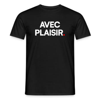 Avec plaisir - T-shirt homme - noir - Devant - AI Model Male 178 light (178cm)