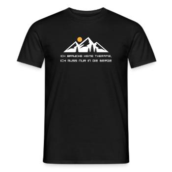 Keine Therapie ich muss in die Berge Wandern Desig - Männer T-Shirt - Schwarz - Vorne - AI Model Male 178 light (178cm)