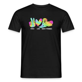 Chien des Pyrénées - T-shirt homme - noir - Devant - AI Model Male 178 light (178cm)