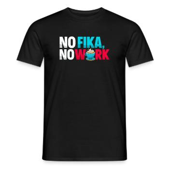 No Fika No Work - Typographie de la pause café suédoise - T-shirt homme - noir - Devant - AI Model Male 178 light (178cm)