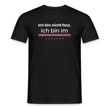 Nicht faul Energiesparmodus Lustiges Shirt Spruch - Männer T-Shirt - Schwarz - Vorne - AI Model Male 178 light (178cm)
